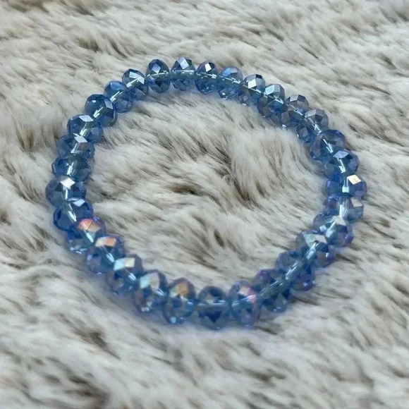 Artisan Crystal Stretch Bracelet • stretch to fit elastic • Handmade Y2K - Picture 3 of 5